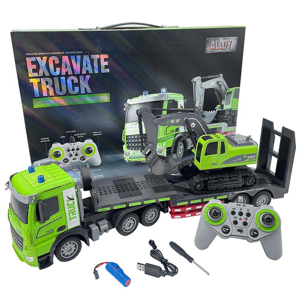 CAMION SEMI CON EXCAVADORA A CONTROL REMOTO