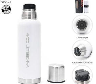 TERMO BLANCO 1000 ml. "WANDERLUST"