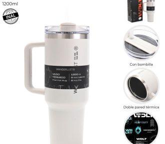 VASO TERMICO GRIS CLARO 1200 ml. "WANDERLUST"