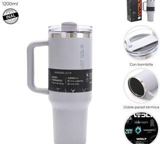 VASO TERMICO GRIS OSCURO 1200 ml. “WANDERLUST”