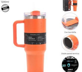 VASO TERMICO NARANJA 1200 ml. “WANDERLUST”