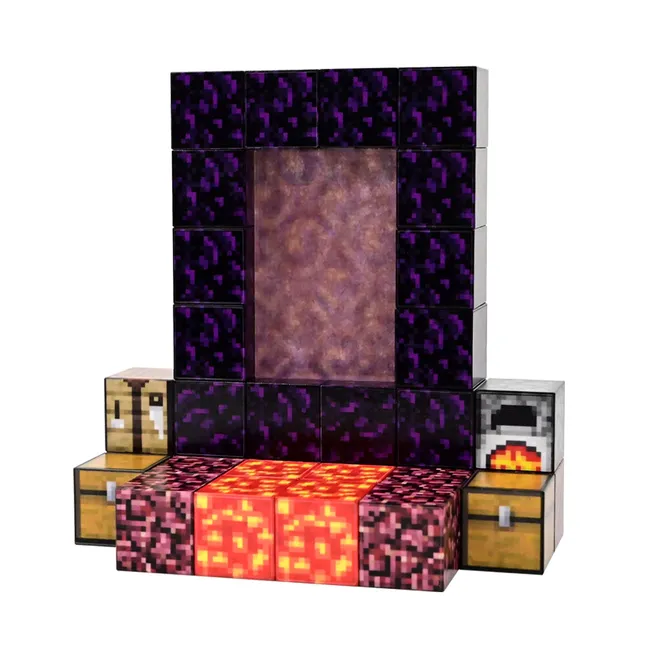 SET DE MINI CUBOS MAGNETICOS MINECRAFT 32 PIEZAS "PUERTA AL INFIERNO" - Imagen 2