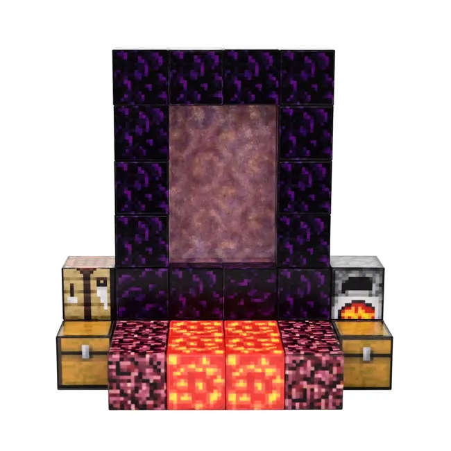 SET DE MINI CUBOS MAGNETICOS MINECRAFT 32 PIEZAS "PUERTA AL INFIERNO" - Imagen 3