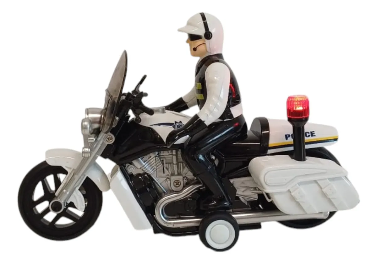 MOTO DE POLICIA A FRICCION CON LUCES Y SONIDO - Imagen 2