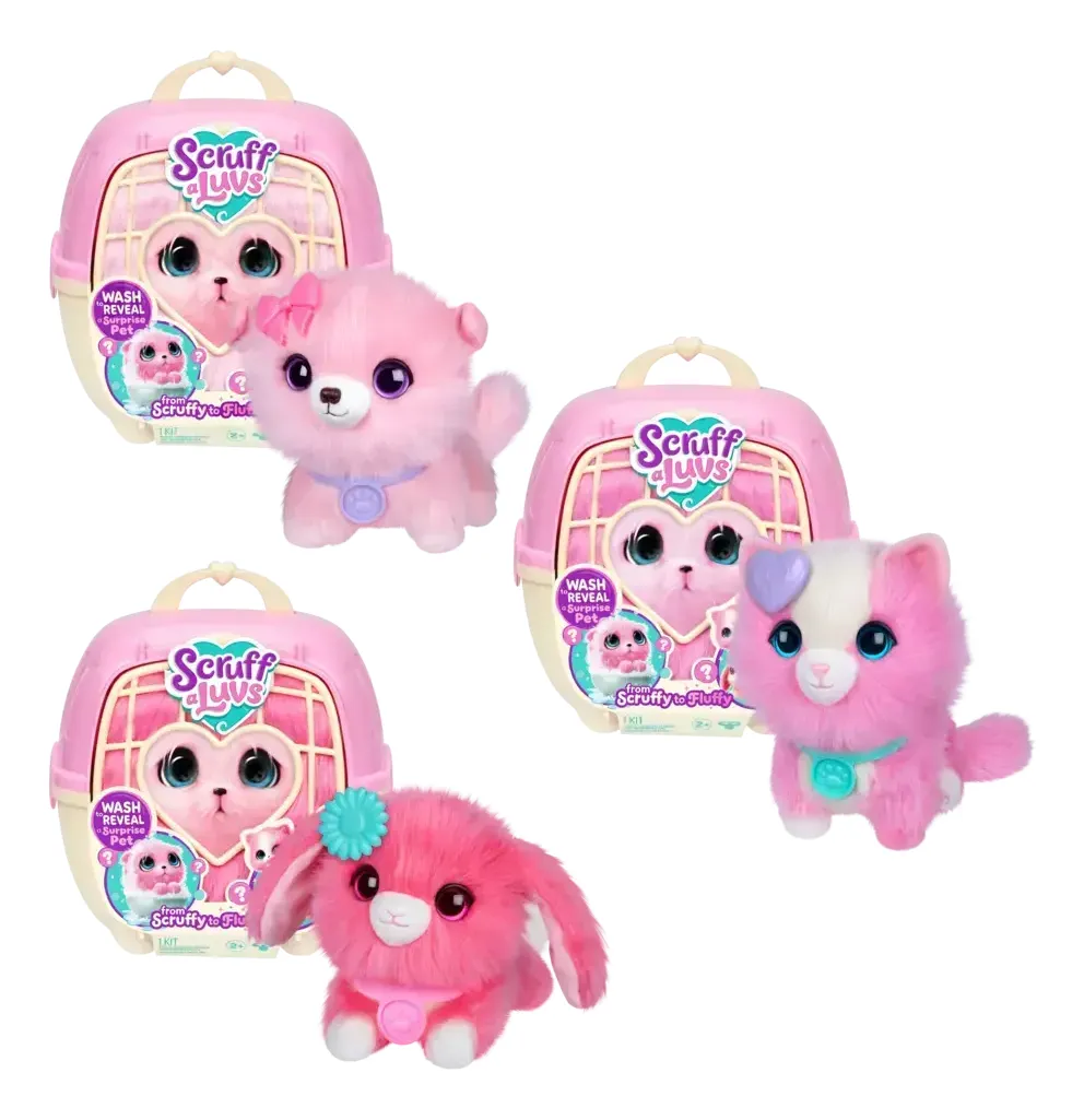 PELUCHE ROSA SORPRESA 22 cm. LAVA Y DESCUBRE "SCRUFF-A-LUVS" - Imagen 2