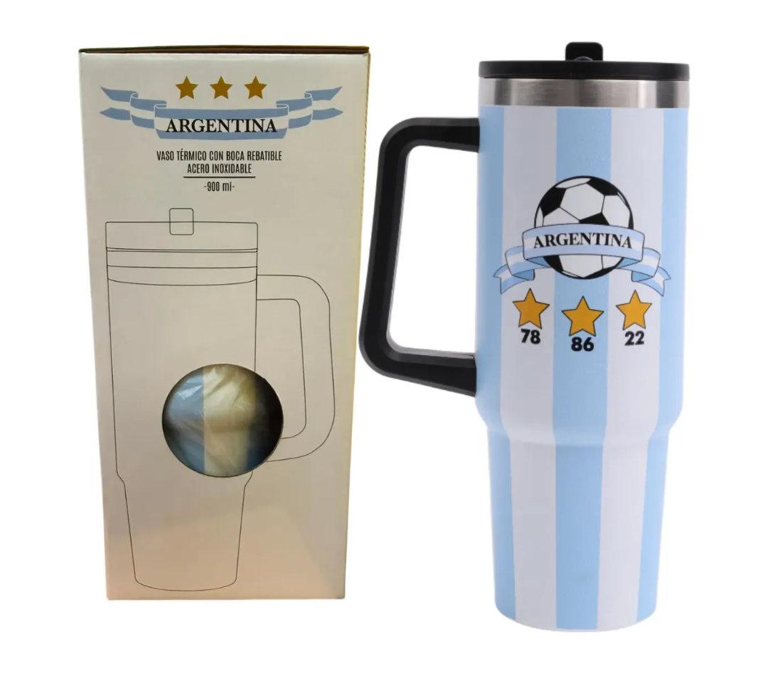 VASO TERMICO 900 ml. ACERO INOXIDABLE "ARGENTINA"