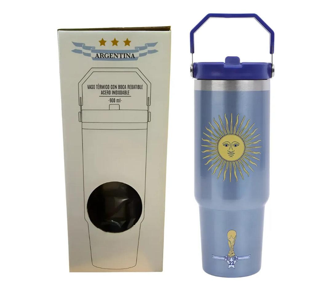 VASO TERMICO 900 ml. ACERO INOXIDABLE "ARGENTINA"