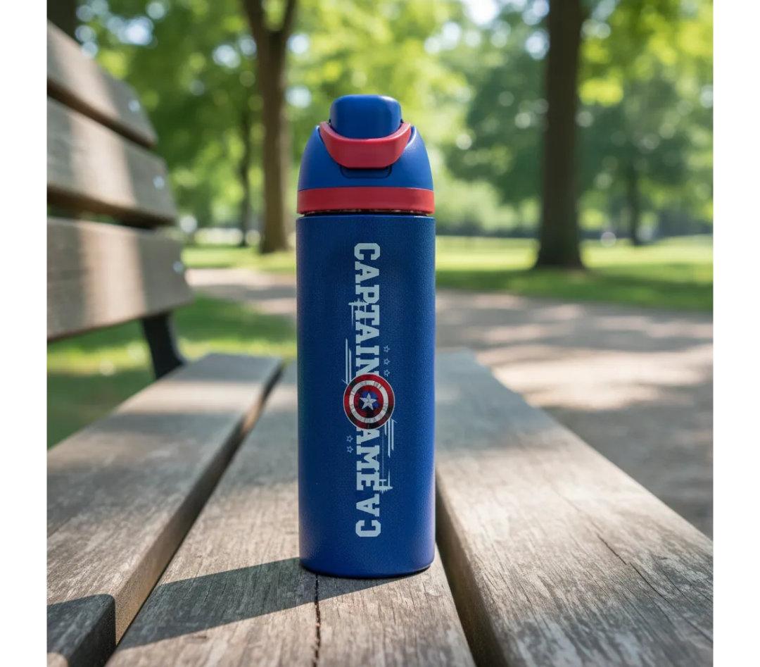 BOTELLA TERMICA 600 ml. ACERO INOXIDABLE “CAPITAN AMERICA”