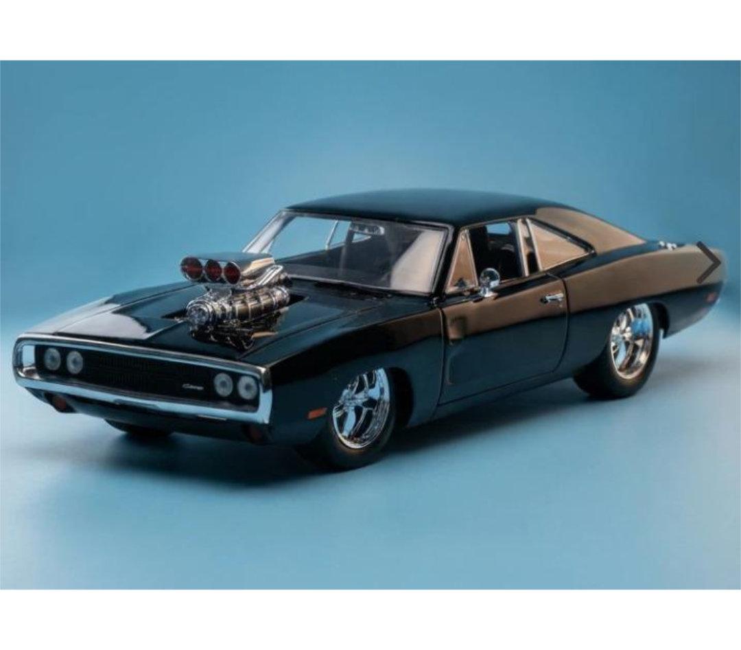 AUTO METALICO ESCALA 1:24 DODGE CHARGER 1970 NEGRO "RAPIDOS Y FURIOSOS"