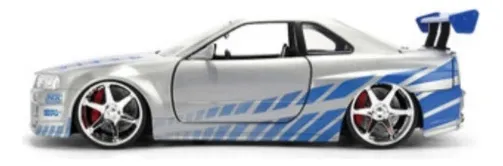 AUTO METALICOS ESCALA 1:24 NISSAN SKYLINE PLATEADO "RAPIDOS Y FURIOSOS" - Imagen 3
