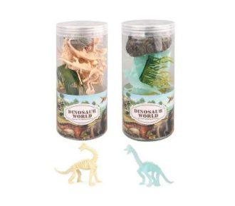 TUBO CON FOSILES DE DINOSAURIOS