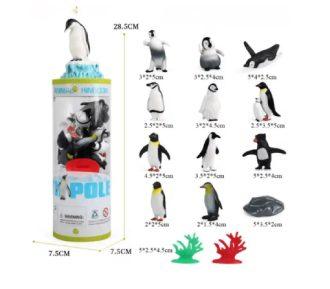 TUBO CON PINGUINOS DE PLASTICO RIGIDO