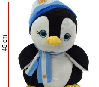 PELUCHE PINGUINO 45 cm. CON BUFANDA ARGENTINA