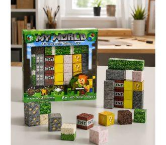 CUBOS MAGNETICOS MY WORLD x 109 PIEZAS + 1 FIGURA