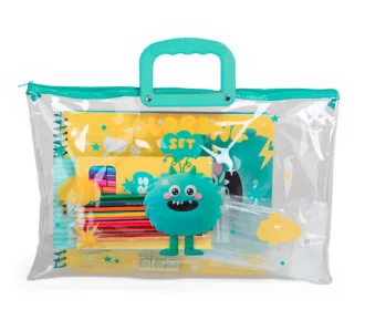 SET ESCOLAR COLORING MONSTER GREEN "CHIMOLA"