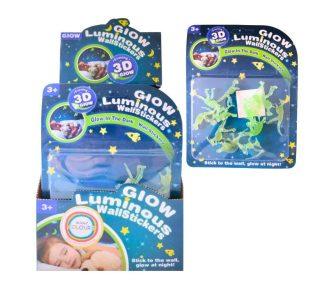 PACK x 12 SOBRES DE STICKERS GLOW IN THE DARK DINOSAURIOS 3D x 12