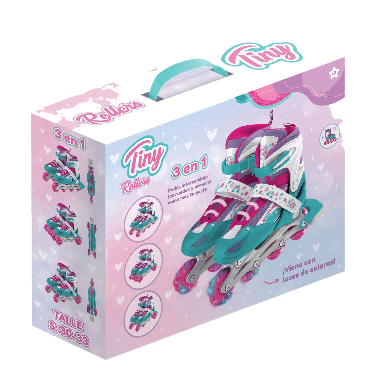 ROLLER "TINY" 3 EN 1 CON RUEDAS INTERCAMBIABLES Y LUCES - Imagen 3