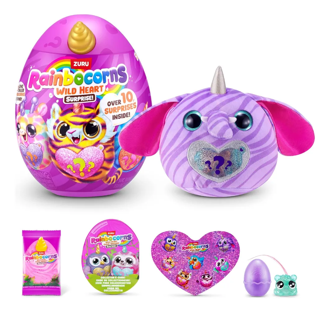 PELUCHE 19 cm. EN HUEVO SORPRESA LINEA WILD HEART "RAINBOCORNS" - Imagen 6